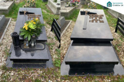 mycie grobu - przed i po