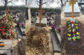 Sprzątanie grobu - przed i po